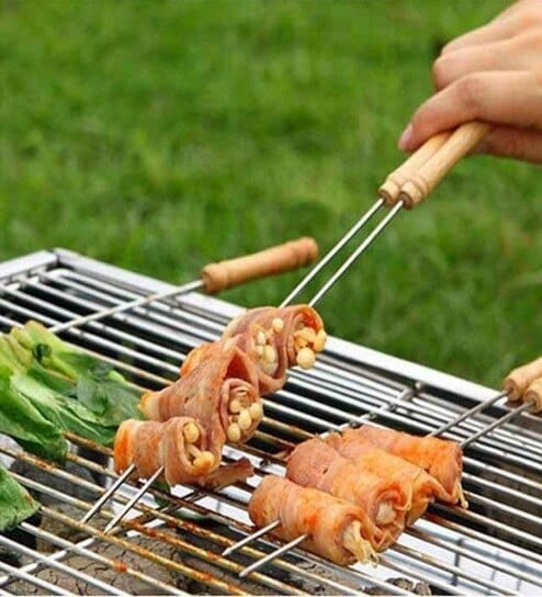 Pack of 12 Stainless Steel Barbecue Skewers