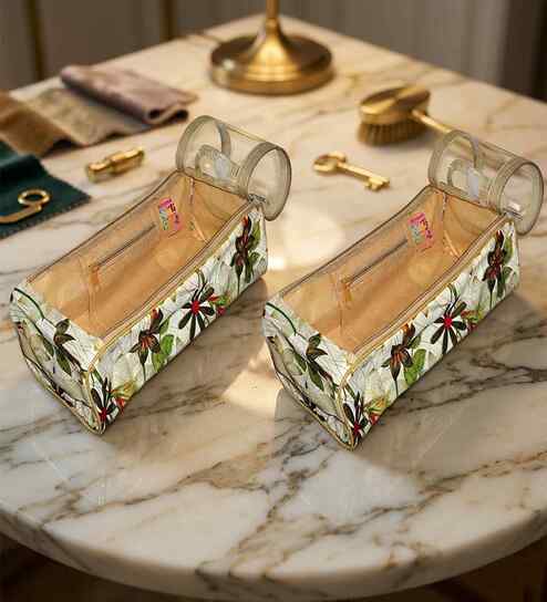 Pack Of 2 Brown Nylon Shoe Organizer Bag Covers