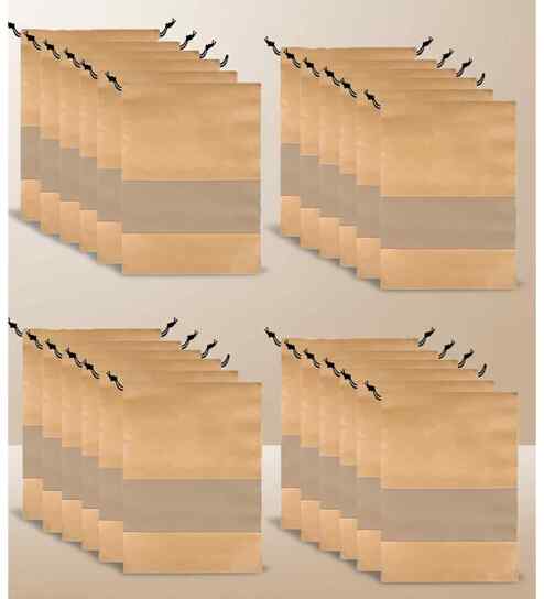 Pack Of 24 Brown Shoe Organizer Bag Covers