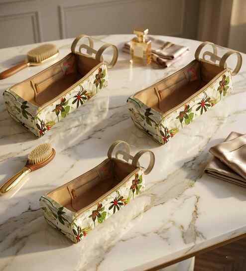 Pack Of 3 Brown Nylon Shoe Organizer Bag Covers