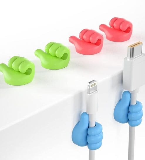 Pack Of 4 Multifunctional Wall Hooks Cable Organizer