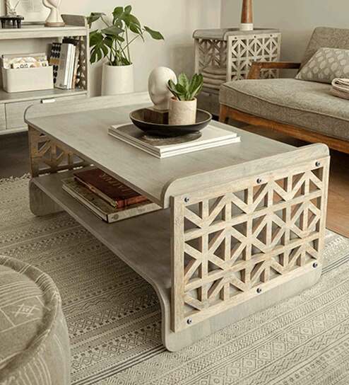 Palace Window Coffee Table In Grey Colour