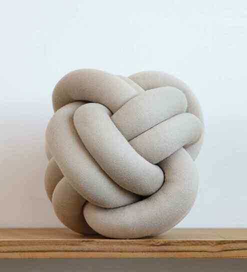 Pale Whisper 100% Cotton 11X11 Inches Knitted Shaped Cushion