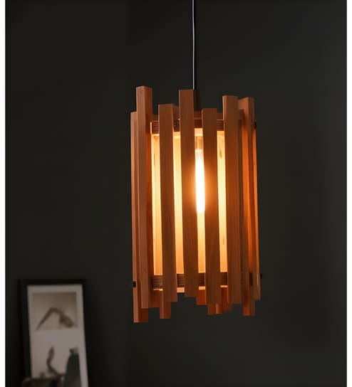symplify Palisade Brown Solid Wood Hanging Light-picture-4