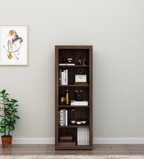 Bookshelf with deals glass doors pepperfry