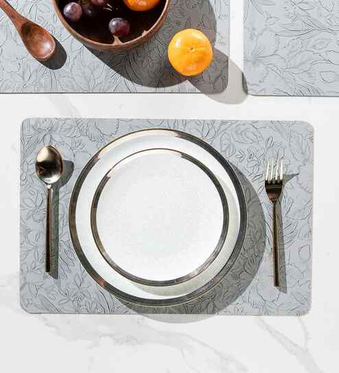 pano Marble Vine Grey PVC Dining Table Mats (Set of 6)-picture-29