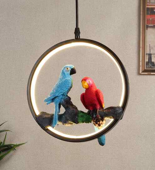 Paradisio Black Iron Hanging Light | Inbuilt LED | without Bulb | Eliante by Jainsons Lights