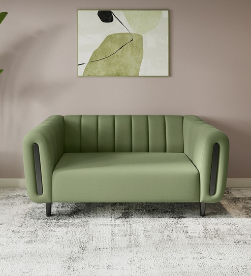 Paramount Fabric 2 Seater Sofa in Green Colour