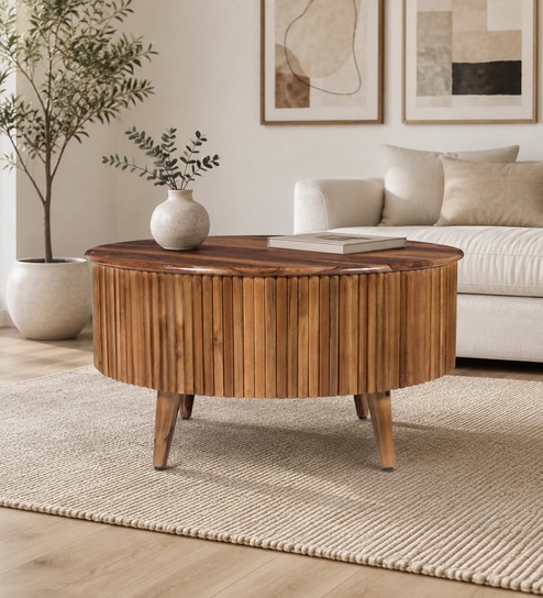 Parquet Sheesham Wood Coffee Table in Natural Finish