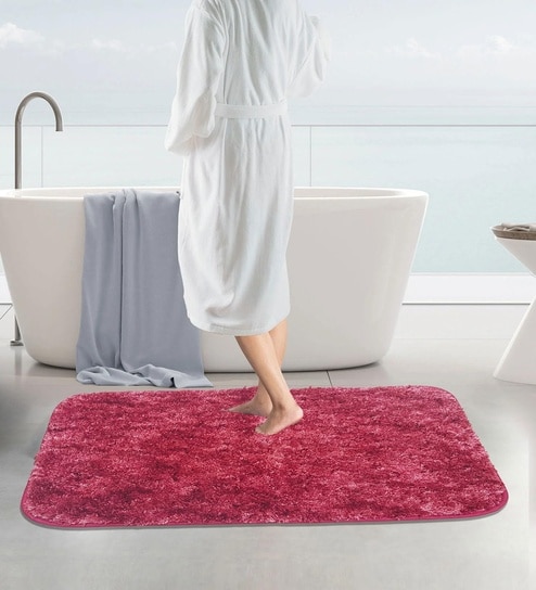 Pastel Red Microfiber 18x30 Inches Super Soft Bath Mat