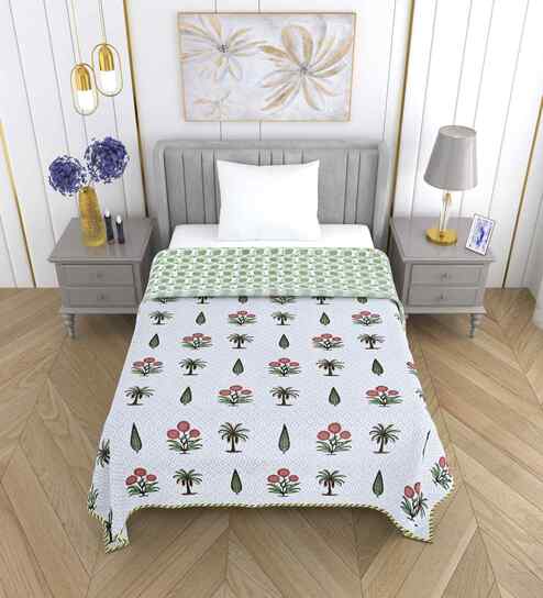 Patina Green Royal Collection Single Bed Dohar Blanket