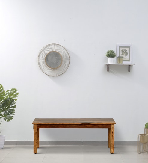 Patron Sheesham Wood Bench In Rustic Teak Finish