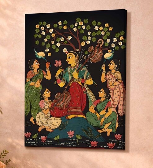Pattachitra Folk Stretched Canvas Painting