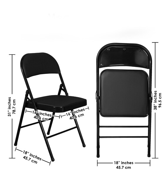 Buy Folding Metal Chair in Black Colour By Storyhome Online Metal
