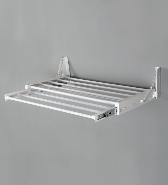 Buy 8 Pipes Steel Wall Mounted Cloth Drying Rack (Length 27.3 Inches