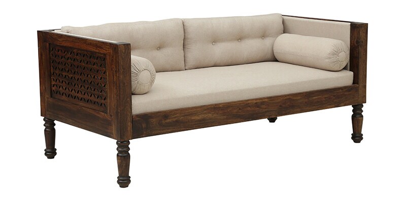 Buy Parnika Sheesham Wood 3 Seater Sofa In Provincial Teak Finish By