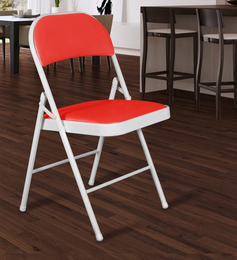 red padded folding chairs