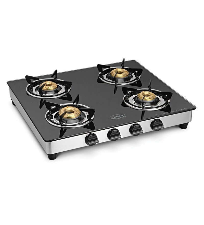 Buy Padmini 4 Brass Burners Manual Glass Gas Stove (Model No 4 GTJalwa