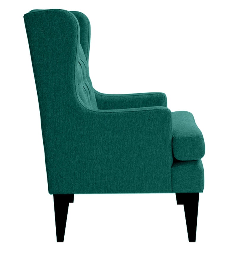 Buy Panas Fabric Wing Chair in Sea Green Colour by Febonic Online
