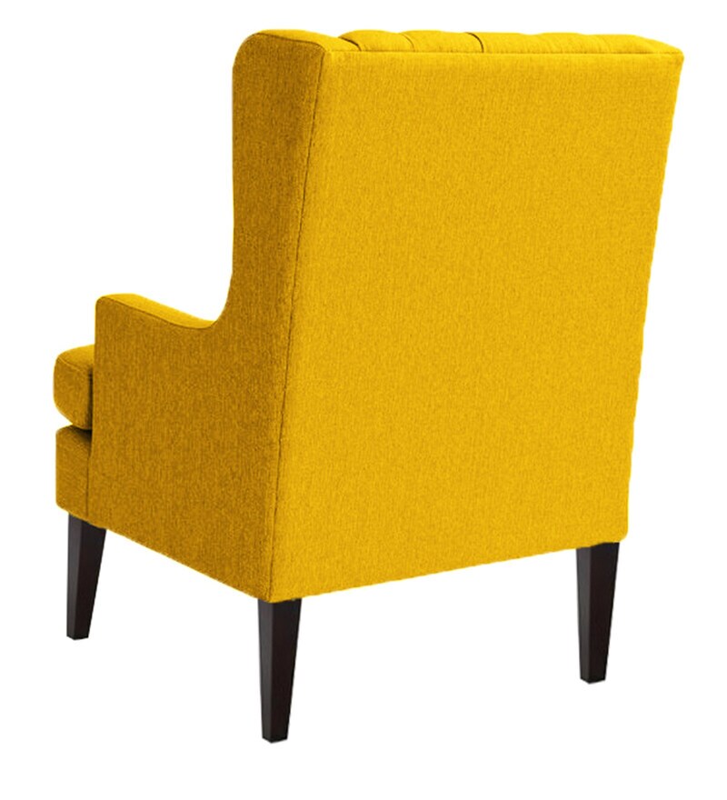 Buy Panas Wing Chair In Yellow Colour By Febonic Online Solid Color