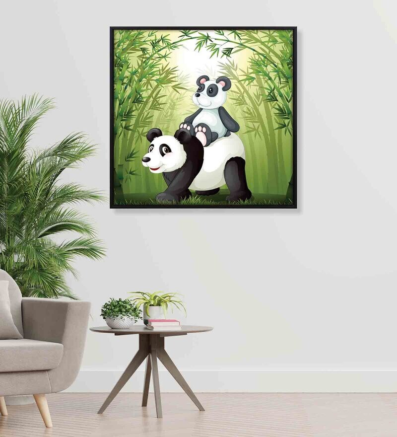 panda on wall painting