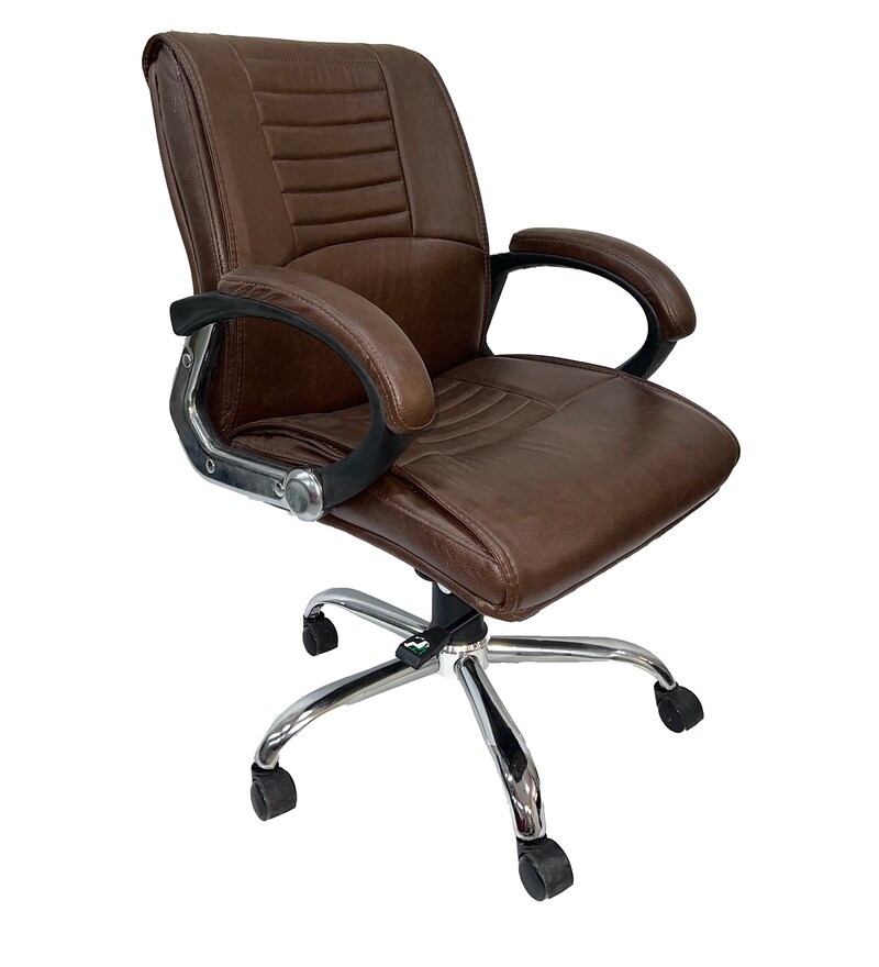 Buy Parker Mid Back Executive Chair In Brown Colour By EFC Online Mid
