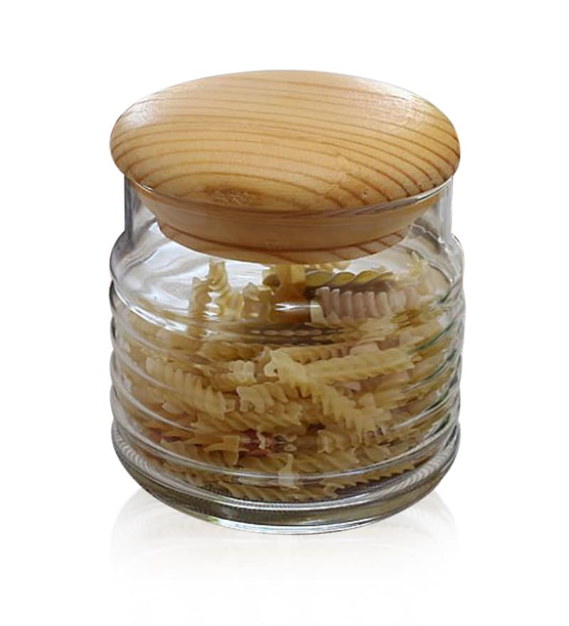 Buy Pasabahce Babylon Small Glass Jar With Wooden Lid Online Jars   Pasabahce Babylon Small Glass Jar With Wooden Lid Pasabahce Babylon Small Glass Jar With Wooden Lid 4pcbd8 