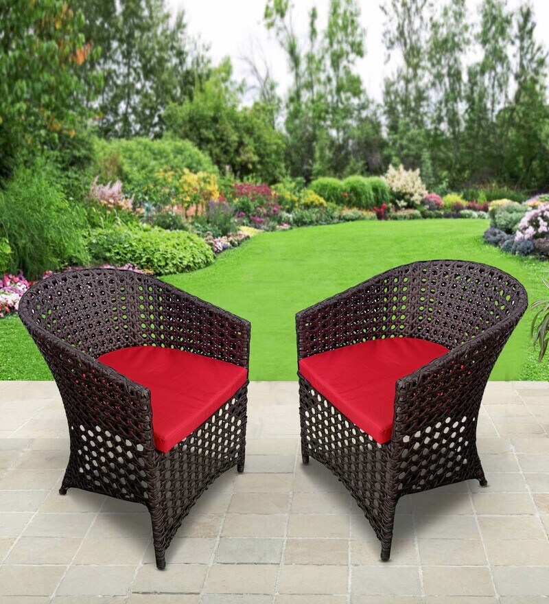 Buy Patio Chair(Set Of 2) In Corduroy Brown Finish By Zecado Online
