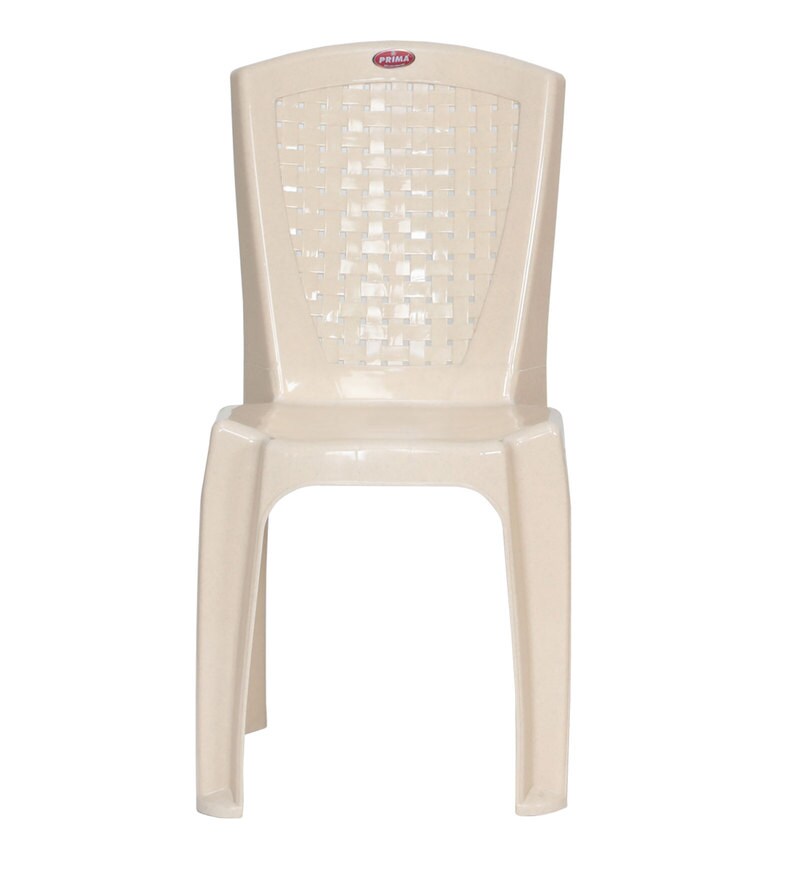 Buy Outdoor Plastic Table and Chair Set in Beige with 4 Chairs by Prima