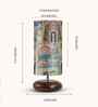 Pabel Shape Wooden Base Table Lamp With Mharani Shade Fabric Shade 21.5"