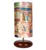 Pabel Shape Wooden Base Table Lamp With Mharani Shade Fabric Shade 21.5"