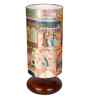 Pabel Shape Wooden Base Table Lamp With Mharani Shade Fabric Shade 21.5"