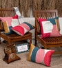 Pack of 2 Abstract Cotton Hand Embroidered Cushion Cover 12x18 inches