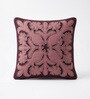 Pack of 2 Aubergeine / Powder Pink Abstract  Cotton Hand Crafted Cushion Covers