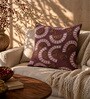 Pack of 2 Aubergine Abstract  Cotton Hand Crafted Cushion Covers