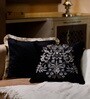Pack of 2 Black Abstract Velvet Hand Crafted Cushion Covers