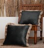 Pack of 2 Black Velvet Fringed Velvet Cushion Cover 16x16 inches