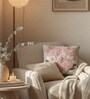 Pack of 2 Blush Pink Floral  Velvet Hand Crafted Cushion Covers