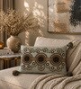 Pack of 2 Brown Abstract  Cotton Hand Crafted Cushion Covers