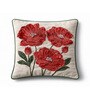 Pack of 2 Crimson Red Floral  Velvet Hand Crafted Cushion Covers