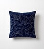 Pack of 2 Deep Blue Abstract  Cotton Hand Crafted Cushion Covers