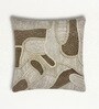 Pack of 2 Earthy Taupe Abstract  Cotton Hand Crafted Cushion Covers