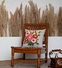 Pack of 2 Floral Cotton Hand Embroidered Cushion Cover 16x16 inches