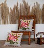 Pack of 2 Floral Cotton Hand Embroidered Cushion Cover 16x16 inches