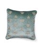 Pack of 2 Green Abstract Velvet Hand Crafted Cushion Covers