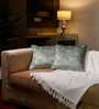 Pack of 2 Green Abstract Velvet Hand Crafted Cushion Covers