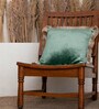Pack of 2 Green Velvet Fringed Velvet Cushion Cover 16x16 inches