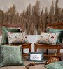 Pack of 2 Green Velvet Fringed Velvet Cushion Cover 16x16 inches