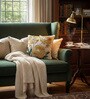 Pack of 2 Honeygold Floral  Cotton Velvet Hand Crafted Cushion Covers