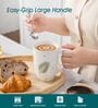 Pack of 2 White Leaf Print Ceramic Coffee Mug 400ML